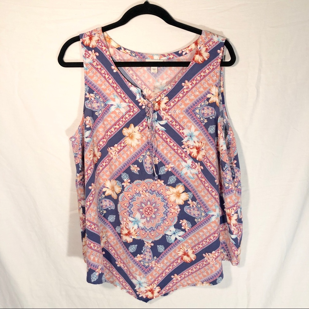 J. Jill Multicolored Sleeveless Blouse size Large